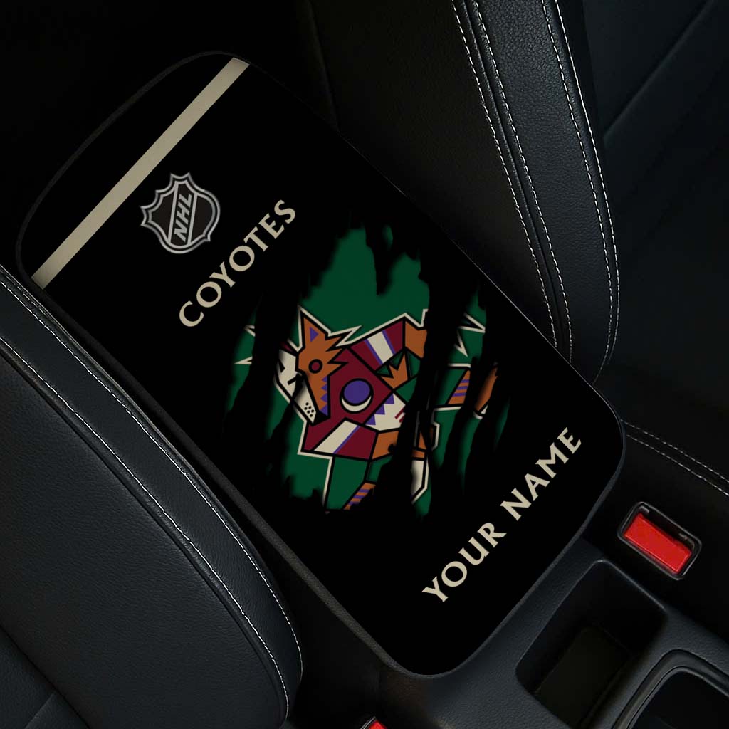 LIMITED EDITION - NEW CUSTOMIZED NHL30 AZC ARIZONA COYOTES CAR ARMREST PAD COVER