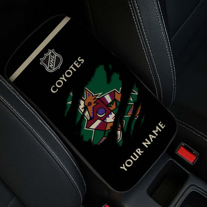 LIMITED EDITION - NEW CUSTOMIZED NHL30 AZC ARIZONA COYOTES CAR ARMREST PAD COVER
