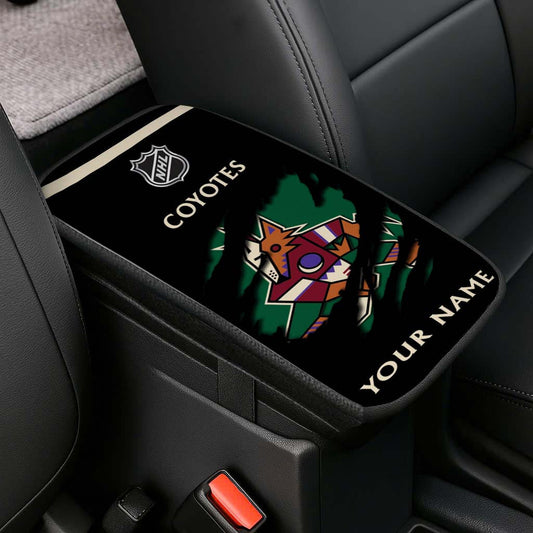 LIMITED EDITION - NEW CUSTOMIZED NHL30 AZC ARIZONA COYOTES CAR ARMREST PAD COVER