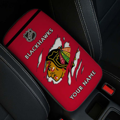 LIMITED EDITION - NEW CUSTOMIZED NHL08 CBH CHICAGO BLACKHAWKS CAR ARMREST PAD COVER