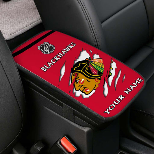 LIMITED EDITION - NEW CUSTOMIZED NHL08 CBH CHICAGO BLACKHAWKS CAR ARMREST PAD COVER