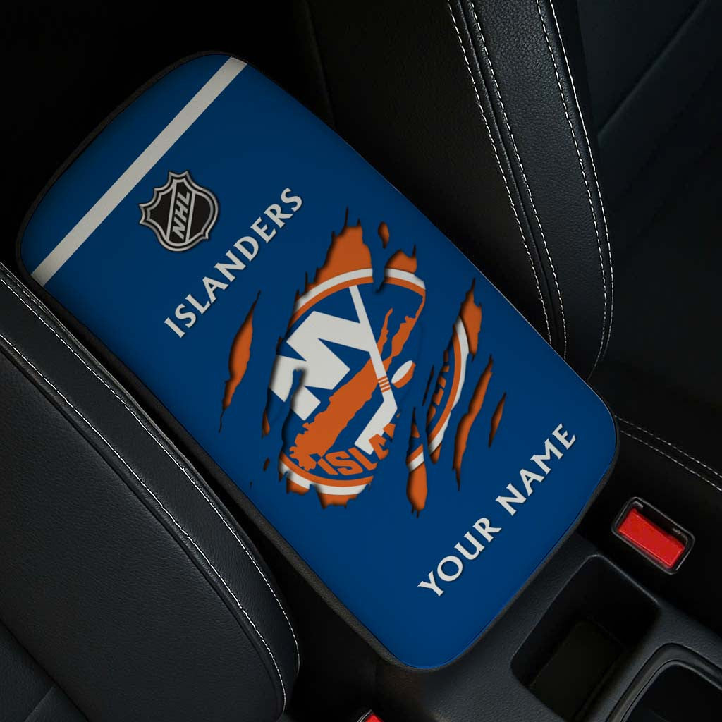 LIMITED EDITION - NEW CUSTOMIZED NHL25 NYI NEW YORK ISLANDERS CAR ARMREST PAD COVER