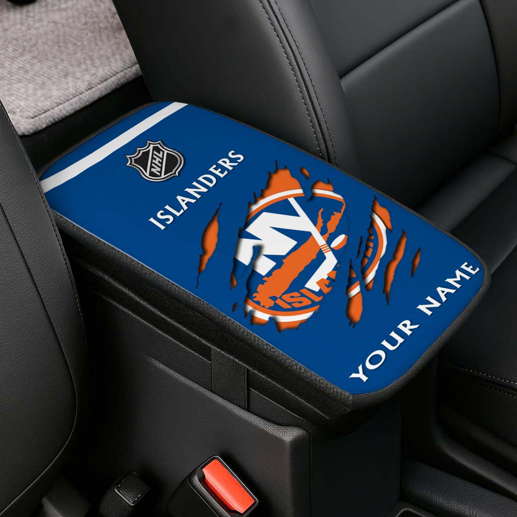 LIMITED EDITION - NEW CUSTOMIZED NHL25 NYI NEW YORK ISLANDERS CAR ARMREST PAD COVER