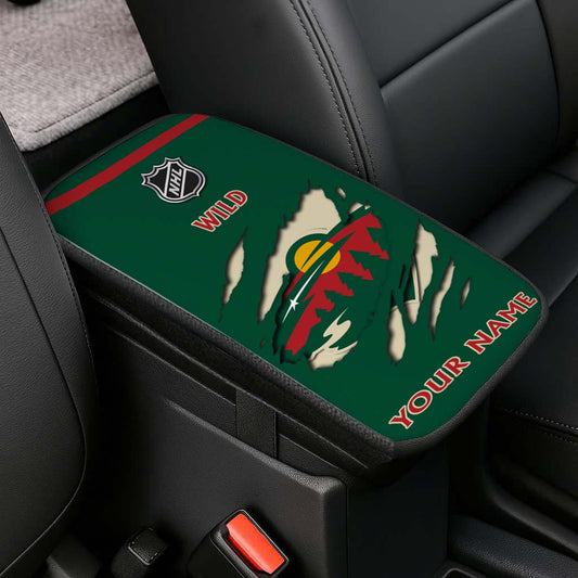 LIMITED EDITION - NEW CUSTOMIZED NHL13 MNW MINNESOTA WILD CAR ARMREST PAD COVER