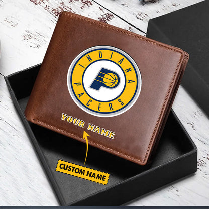 New NBA Customized Black & Brown Leather Wallet