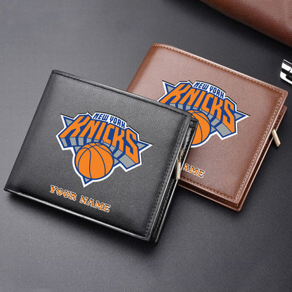 New NBA Customized Black & Brown Leather Wallet