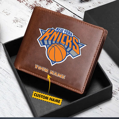 New NBA Customized Black & Brown Leather Wallet