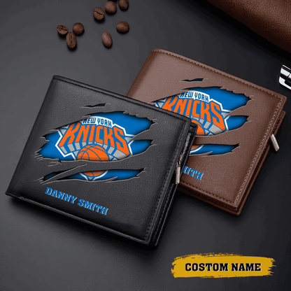 New NBA Customized Special Leather Wallet ( Black & Brown )