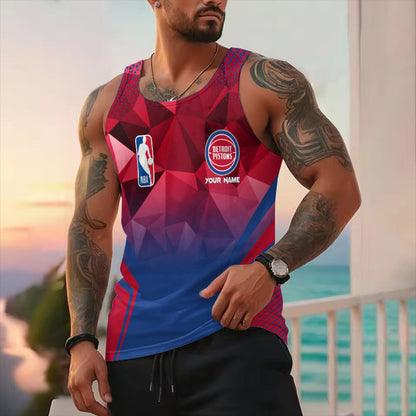 LIMITED EDITION - NEW CUSTOMIZED NBA14 DP DETROIT PISTONS UNISEX TANK TOP