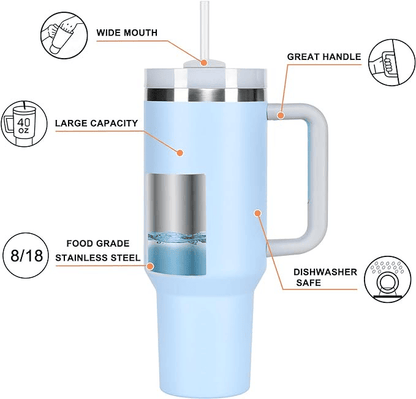 Oklahoma City Thunder 40OZ Stainless Steel Tumbler With Handle