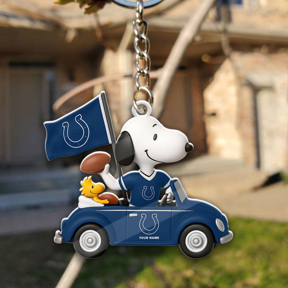 LIMITED EDITION - NEW CUSTOMIZED NFL17 IDC INDIANAPOLIS COLTS SPECIAL CAR SNOOPDOG KEYCHAIN