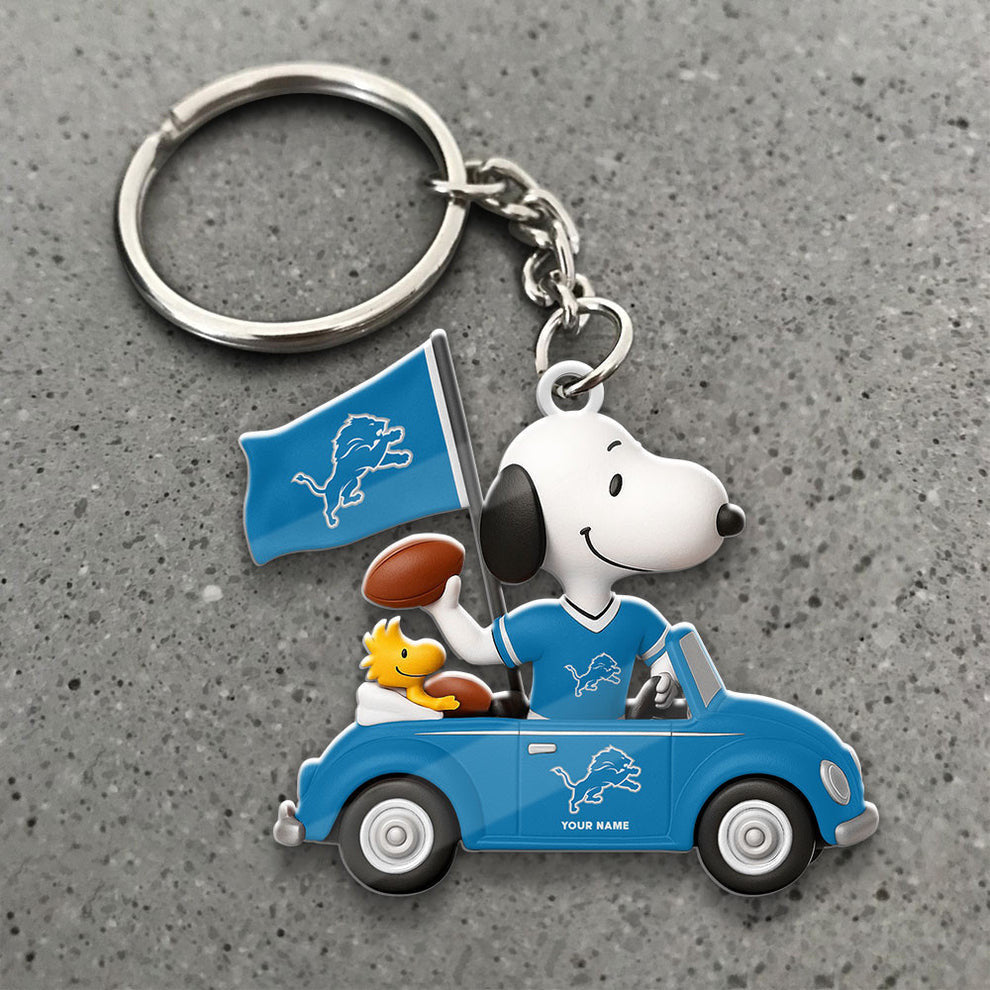 LIMITED EDITION - NEW CUSTOMIZED NFL04 DTL DETROIT LIONS SPECIAL CAR SNOOPDOG KEYCHAIN