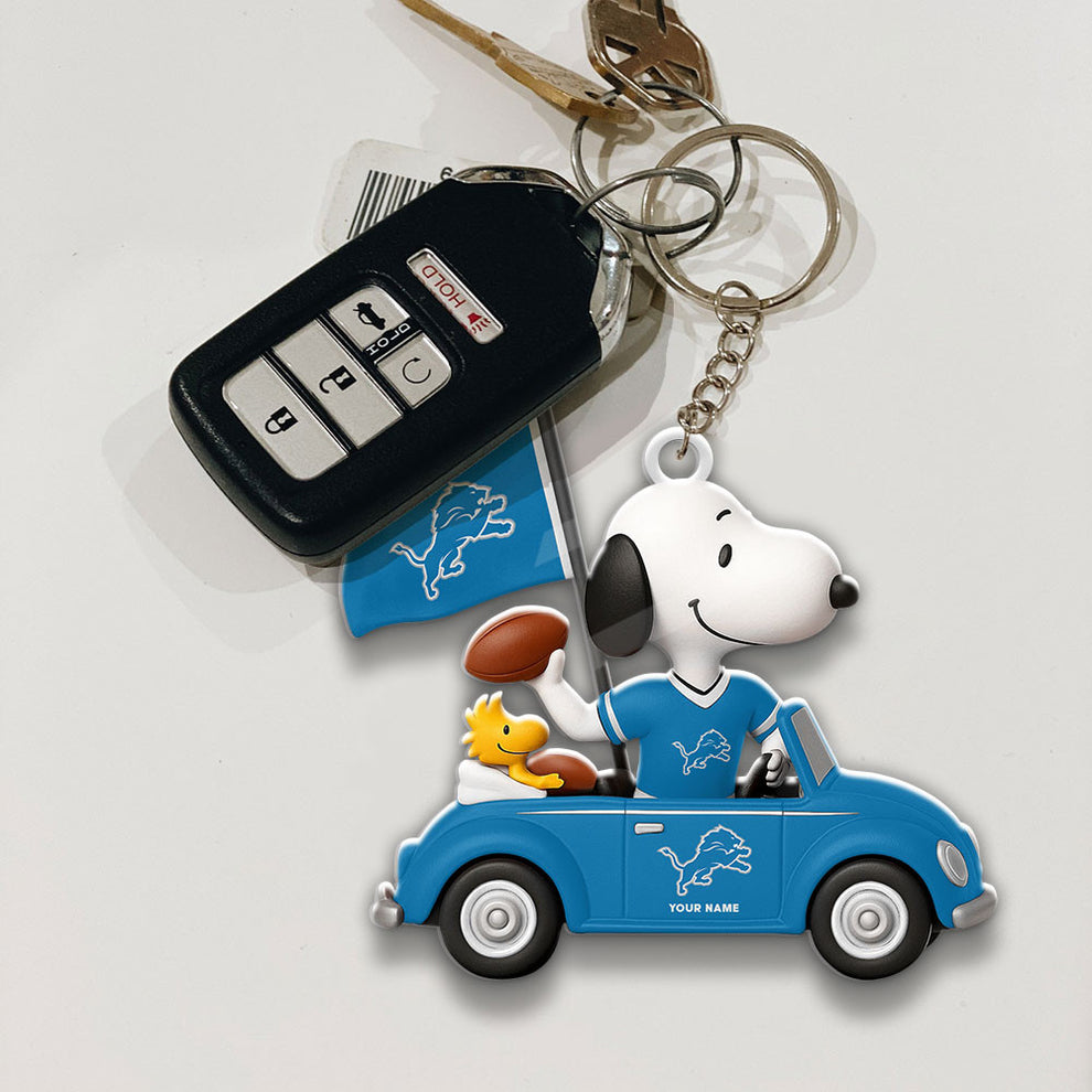 LIMITED EDITION - NEW CUSTOMIZED NFL04 DTL DETROIT LIONS SPECIAL CAR SNOOPDOG KEYCHAIN