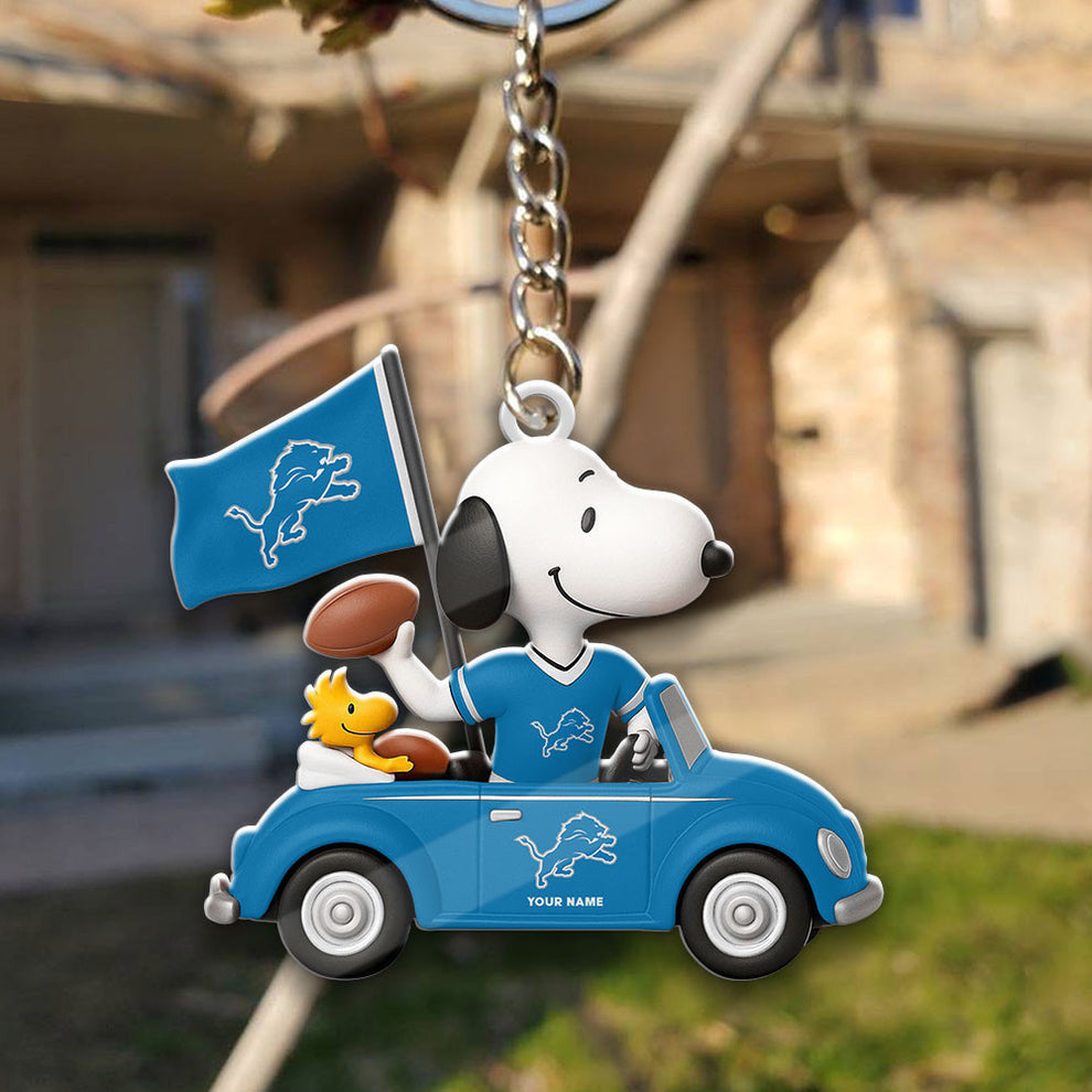 LIMITED EDITION - NEW CUSTOMIZED NFL04 DTL DETROIT LIONS SPECIAL CAR SNOOPDOG KEYCHAIN
