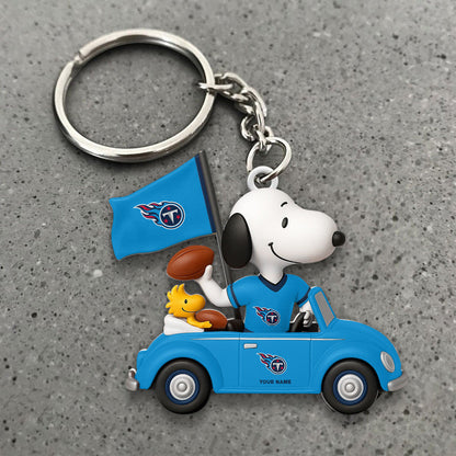 LIMITED EDITION - NEW CUSTOMIZED NFL31 TST TENNESSEE TITANS SPECIAL CAR SNOOPDOG KEYCHAIN