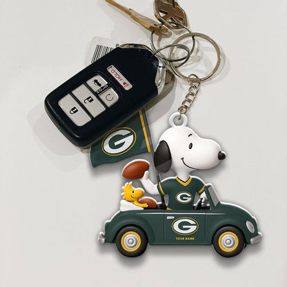 LIMITED EDITION - NEW CUSTOMIZED NFL08 GBP GREEN BAY PACKERS SPECIAL CAR SNOOPDOG KEYCHAIN