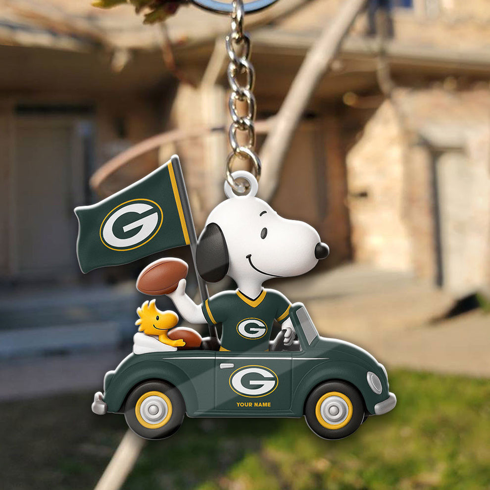 LIMITED EDITION - NEW CUSTOMIZED NFL08 GBP GREEN BAY PACKERS SPECIAL CAR SNOOPDOG KEYCHAIN