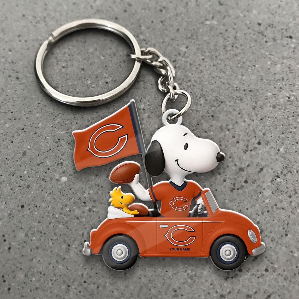 LIMITED EDITION - NEW CUSTOMIZED NFL26 CCB CHICAGO BEARS SPECIAL CAR SNOOPDOG KEYCHAIN