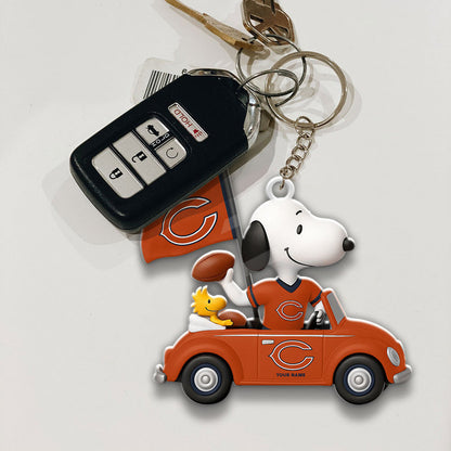 LIMITED EDITION - NEW CUSTOMIZED NFL26 CCB CHICAGO BEARS SPECIAL CAR SNOOPDOG KEYCHAIN