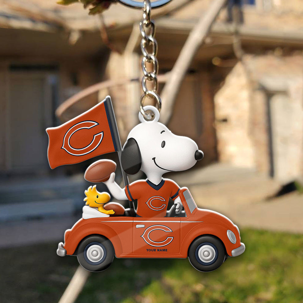 LIMITED EDITION - NEW CUSTOMIZED NFL26 CCB CHICAGO BEARS SPECIAL CAR SNOOPDOG KEYCHAIN