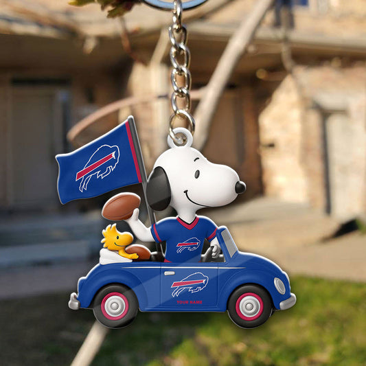 LIMITED EDITION - NEW CUSTOMIZED NFL03 BFB BUFFALO BILLS SPECIAL CAR SNOOPDOG KEYCHAIN