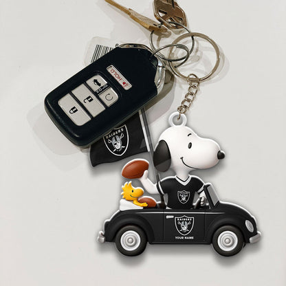 LIMITED EDITION - NEW CUSTOMIZED NFL07 LVR LAS VEGAS RAIDERS SPECIAL CAR SNOOPDOG KEYCHAIN