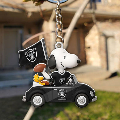 LIMITED EDITION - NEW CUSTOMIZED NFL07 LVR LAS VEGAS RAIDERS SPECIAL CAR SNOOPDOG KEYCHAIN