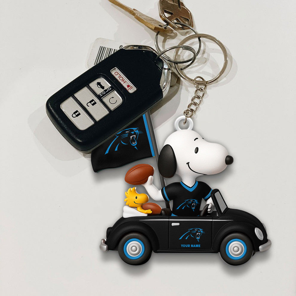 LIMITED EDITION - NEW CUSTOMIZED NFL23 CLP CAROLINA PANTHERS SPECIAL CAR SNOOPDOG KEYCHAIN