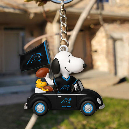 LIMITED EDITION - NEW CUSTOMIZED NFL23 CLP CAROLINA PANTHERS SPECIAL CAR SNOOPDOG KEYCHAIN