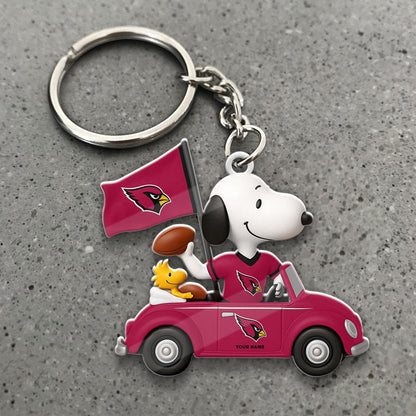 LIMITED EDITION - NEW CUSTOMIZED NFL20 ARC ARIZONA CARDINALS SPECIAL CAR SNOOPDOG KEYCHAIN
