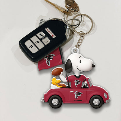 LIMITED EDITION - NEW CUSTOMIZED NFL18 ATF ATLANTA FALCONS SPECIAL CAR SNOOPDOG KEYCHAIN