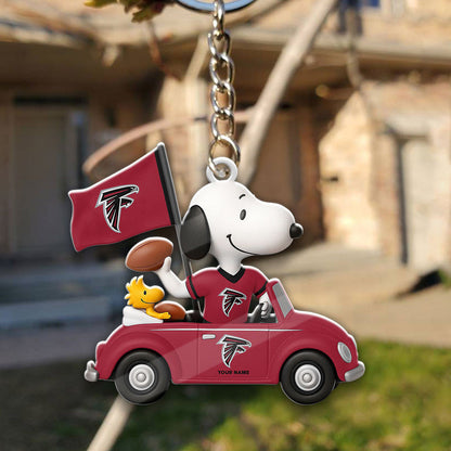 LIMITED EDITION - NEW CUSTOMIZED NFL18 ATF ATLANTA FALCONS SPECIAL CAR SNOOPDOG KEYCHAIN