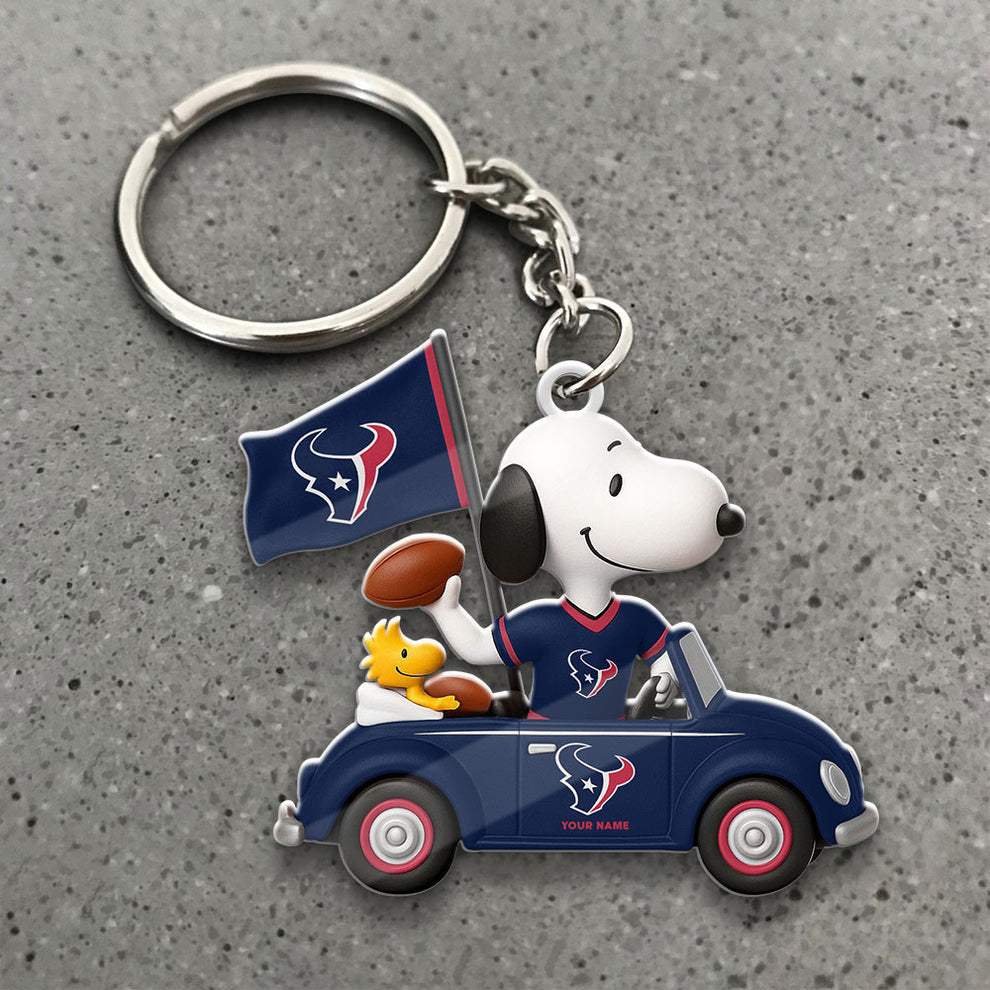 LIMITED EDITION - NEW CUSTOMIZED NFL15 HTT HOUSTON TEXANS SPECIAL CAR SNOOPDOG KEYCHAIN