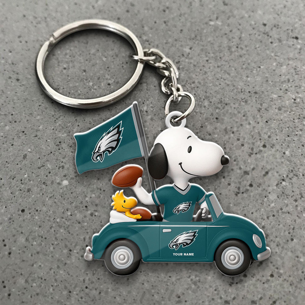 LIMITED EDITION - NEW CUSTOMIZED NFL02 PPE PHILADELPHIA EAGLES SPECIAL CAR SNOOPDOG KEYCHAIN