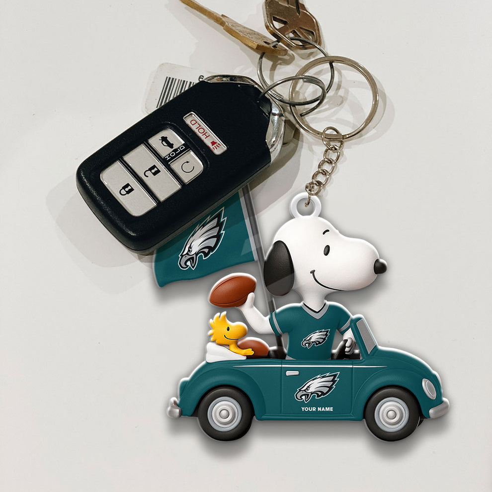 LIMITED EDITION - NEW CUSTOMIZED NFL02 PPE PHILADELPHIA EAGLES SPECIAL CAR SNOOPDOG KEYCHAIN