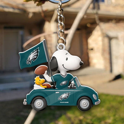 LIMITED EDITION - NEW CUSTOMIZED NFL02 PPE PHILADELPHIA EAGLES SPECIAL CAR SNOOPDOG KEYCHAIN