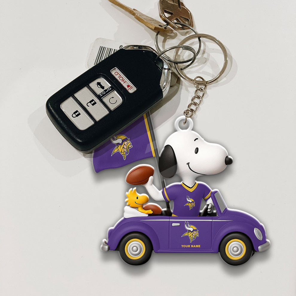 LIMITED EDITION - NEW CUSTOMIZED NFL05 MVK MINNESOTA VIKINGS SPECIAL CAR SNOOPDOG KEYCHAIN