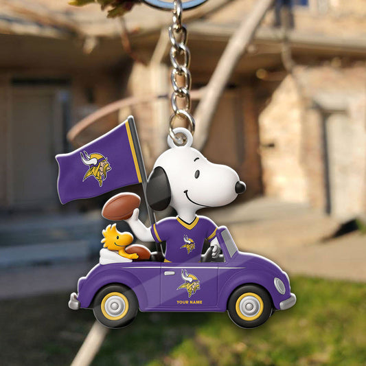 LIMITED EDITION - NEW CUSTOMIZED NFL05 MVK MINNESOTA VIKINGS SPECIAL CAR SNOOPDOG KEYCHAIN
