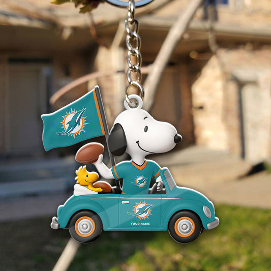 LIMITED EDITION - NEW CUSTOMIZED NFL19 MDP MIAMI DOLPHINS SPECIAL CAR SNOOPDOG KEYCHAIN