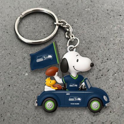 LIMITED EDITION - NEW CUSTOMIZED NFL06 SSH SEATTLE SEAHAWKS SPECIAL CAR SNOOPDOG KEYCHAIN
