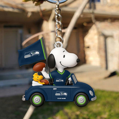 LIMITED EDITION - NEW CUSTOMIZED NFL06 SSH SEATTLE SEAHAWKS SPECIAL CAR SNOOPDOG KEYCHAIN