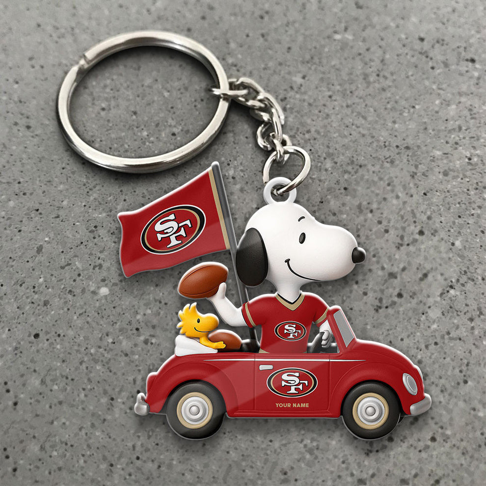 LIMITED EDITION - NEW CUSTOMIZED NFL11 SF49 SAN FRANCISCO 49ERS SPECIAL CAR SNOOPDOG KEYCHAIN