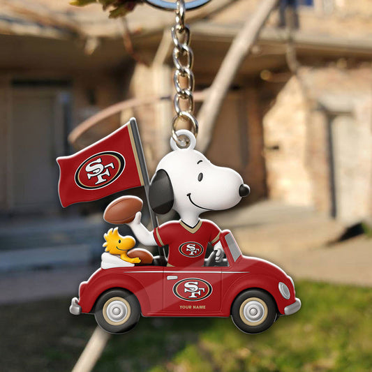 LIMITED EDITION - NEW CUSTOMIZED NFL11 SF49 SAN FRANCISCO 49ERS SPECIAL CAR SNOOPDOG KEYCHAIN