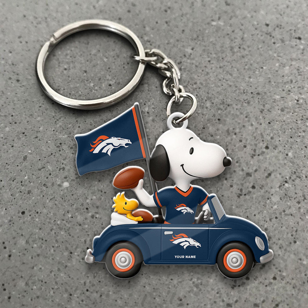 LIMITED EDITION - NEW CUSTOMIZED NFL13 DVB DENVER BRONCOS SPECIAL CAR SNOOPDOG KEYCHAIN