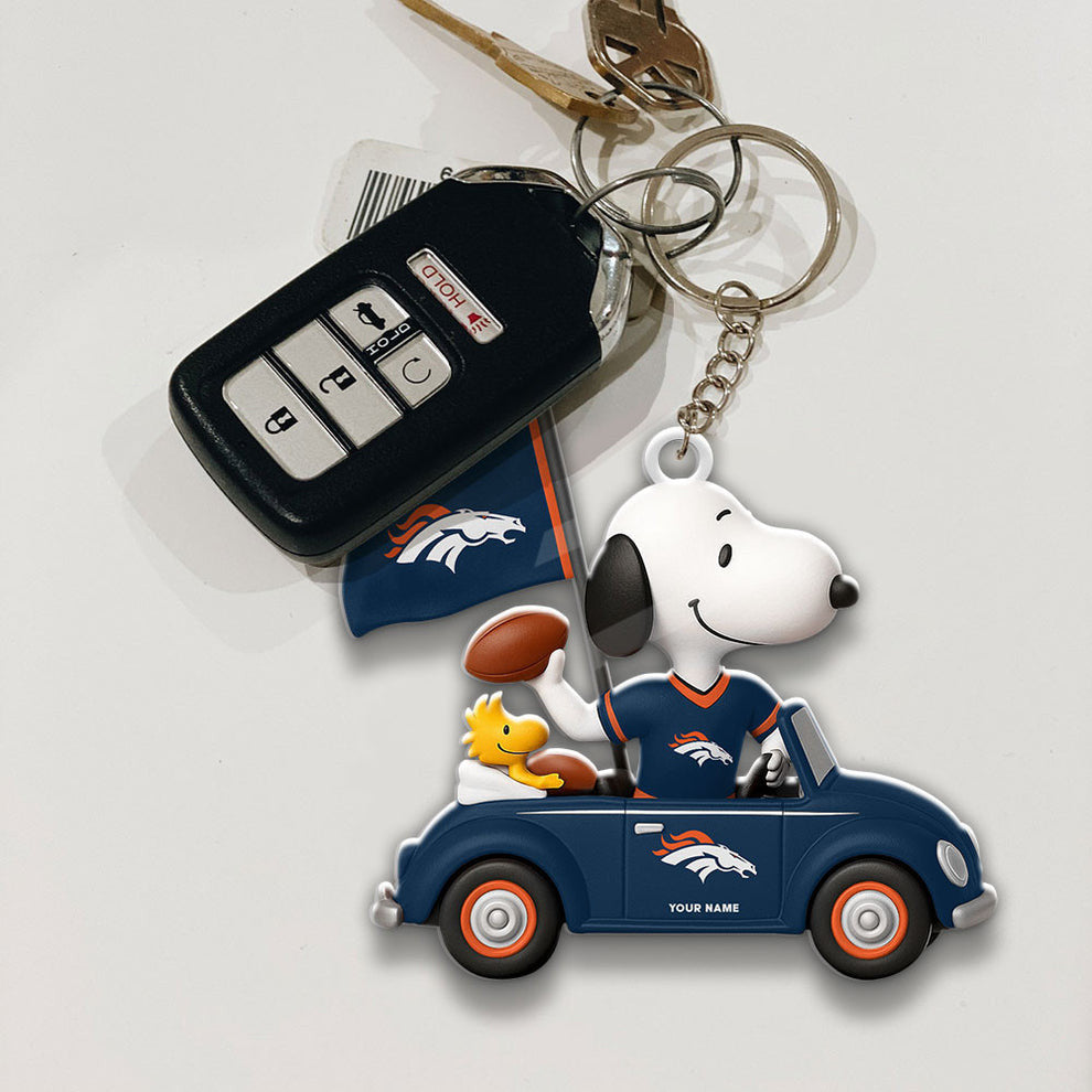 LIMITED EDITION - NEW CUSTOMIZED NFL13 DVB DENVER BRONCOS SPECIAL CAR SNOOPDOG KEYCHAIN
