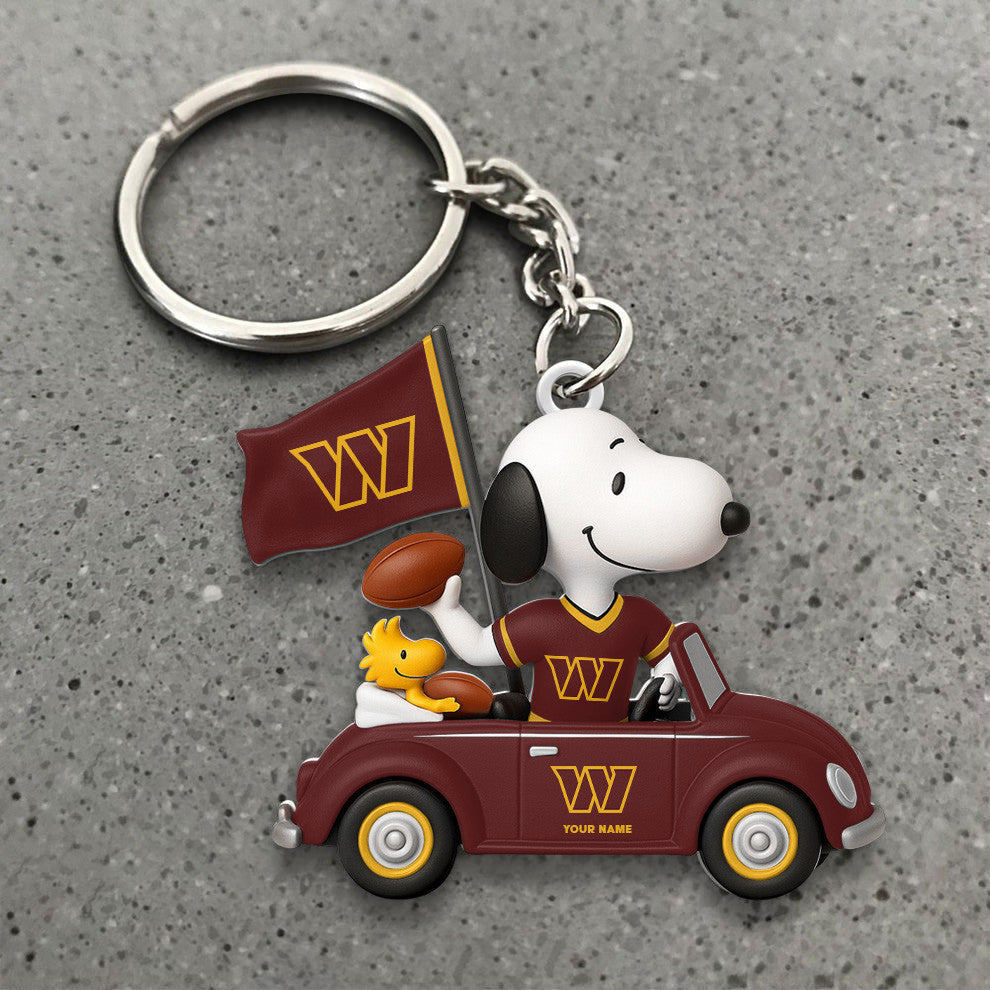 LIMITED EDITION - NEW CUSTOMIZED NFL12 WTC WASHINGTON COMMANDERS SPECIAL CAR SNOOPDOG KEYCHAIN