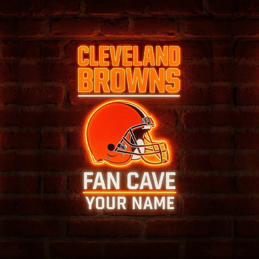LIMITED EDITION - NEW CUSTOMIZED NFL29 CLB CLEVELAND BROWNS LED LIGHT WALL DECOR