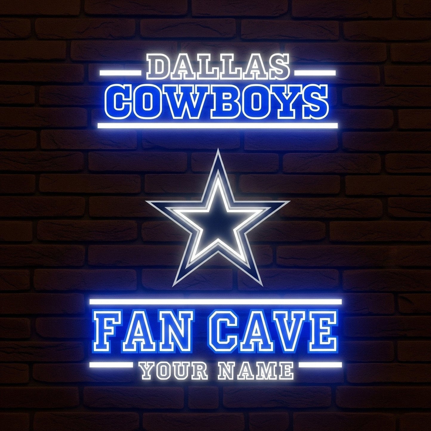 LIMITED EDITION - NEW CUSTOMIZED NFL21 DCB DALLAS COWBOYS LED LIGHT WALL DECOR