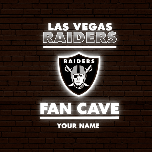 LIMITED EDITION - NEW CUSTOMIZED NFL07 LVR LAS VEGAS RAIDERS LED LIGHT WALL DECOR