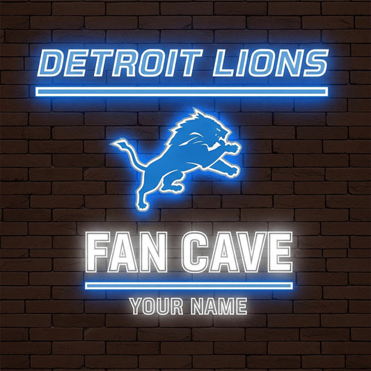 LIMITED EDITION - NEW CUSTOMIZED NFL04 DTL DETROIT LIONS LED LIGHT WALL DECOR
